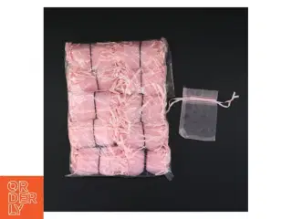 100 Små rosa smykkeposer eller risposer i chiffon (str. 8,5 x 6,5 cm)