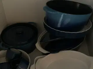 Blå/hvide luksuskøkkenting.