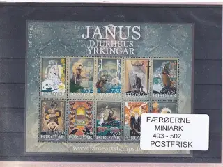 Færøerne - 1 Miniark 493 - 502 - Postfrisk