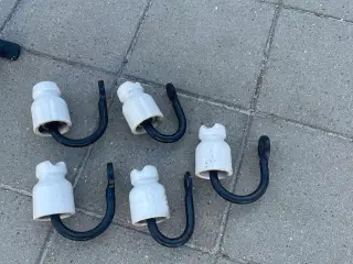 5 stk knager af porcelæn knopper 