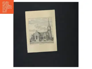 Vintage kunstprint af kirke (str. Ej du giver den tilbage bagefter, fordi jeg kan få kasserne når)
