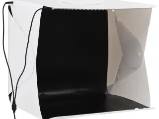 Foldbar lyskasse til fotostudie 40 x 34 x 37 cm plastik hvid