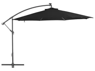 Hængeparasol 350 cm aluminiumsstang sort
