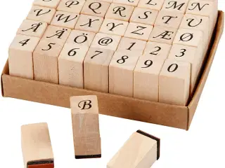 Stempelsæt med 42 træstempler, 13x13 mm