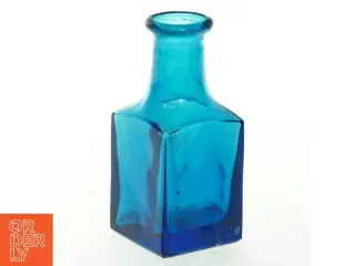 Blå glasflaske (str. 11x4,5 cm)