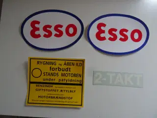 Klistermærker Esso,2 takt nye til tankstander