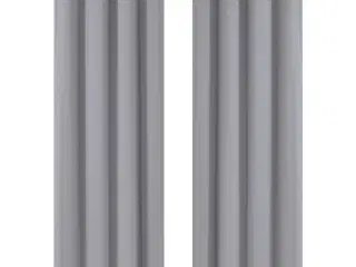 Lysdæmpende gardiner 2 stk. med metalsnøreringe 135x175 cm grå