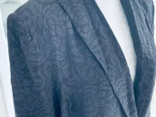 Blazer i mat sort silke 