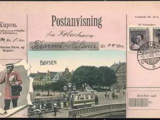 Postanvisning fra Kjøbenhavn - Børsen - A.V.4049