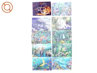 Postkort med eksotiske dyr 3D effekt (str. 17 x 11 cm)
