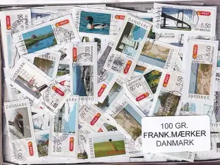 Danmark 100 g. Frankeringsmærke  Afklip.