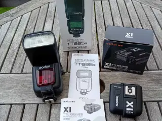 Godox flash og trådløs sensor/sender produceret ti