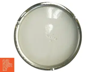 Porcelænsfad med fuglemotiv i sølvramme på fod (str. Diameter, 17 cm)
