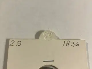 2 rigsbankskilling 1836 Denmark