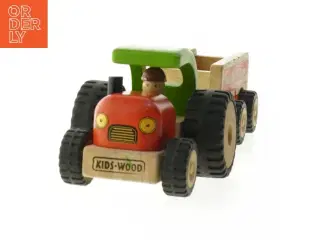 Trælegetøjstraktor med trailer (str. 31 cm)