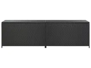 Opbevaringskasse til haven 200x50x60 polyrattan sort