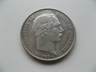 Flot delfin sølv 2 kr 1897, den svære