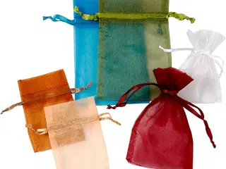 Organzaposer 30 stk. i assorterede farver, 7x10 & 10x15 cm