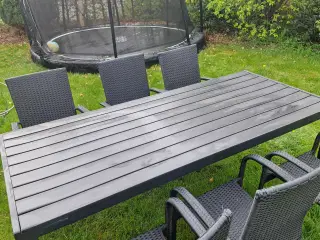 Nonwood havemøbelsæt med 6 stole