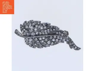 Broche med blad design (str. 4,5 cm)