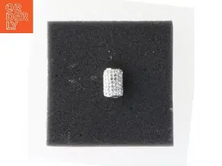 Sølvfarvet glitrende charm perle (str. 1,5 cm)