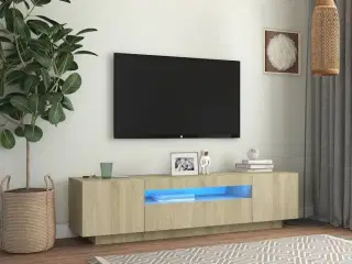 Tv-bord med LED-lys 160x35x40 cm sonoma-eg
