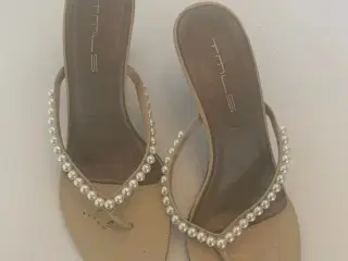 Smuk slippers sandal med perler str. 41