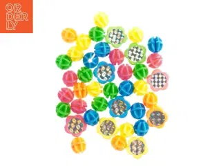 Farverige plastperler til cykel (str. Ø 2 cm)