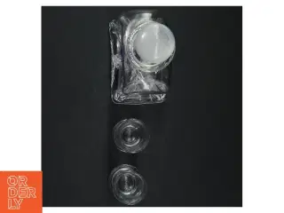 Klukflaske med snapseglas fra Royal Copenhagen (str. H. 22 cm)