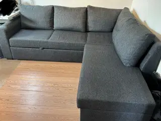3 personers grå hjørnesovesofa med chaiselong