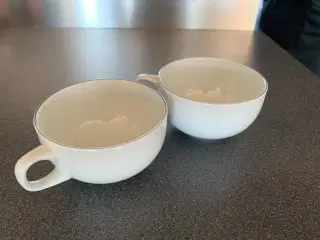 Blå kant lave kaffekopper