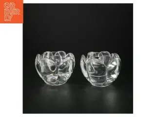 Glas lysestager (str. H 9,5 cm, ø 12 cm)