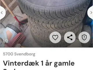 1 år gamle vinterdæk sælges