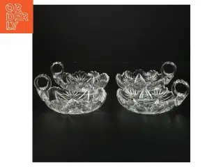 Krystal skåle med håndtag (str. 4 stk Ø 12 cm)