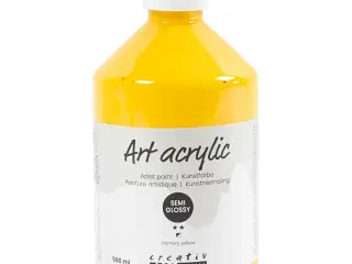 Art Akrylmaling, halvblank, transparent, primær gul, 500ml/ 1 fl.
