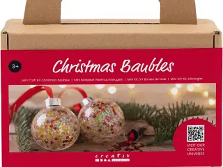 Mini DIY Kit Julekugler, Pailletter, 1 pk.