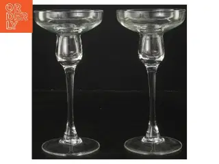Glas lysestager (str. Ø 9 cm højde 18 cm)