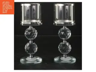 Krystal lysestager fra B Home (str. 19 cm)
