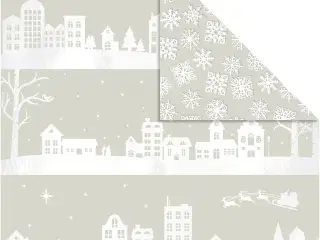 Designpapir, huse og snekrystaller, ark 30,5x30,5 cm, 180 g, 3ark/ 1 pk.