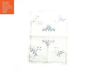 Lille vintage broderet dug/bordløber (str. 48x35 cm)