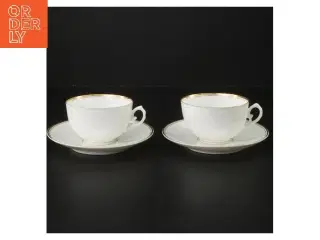 Sæt med kaffekopper og underkopper fra Bing Og Grøndal (str. kop ø 8,5 cm, underkop ø 13 cm)