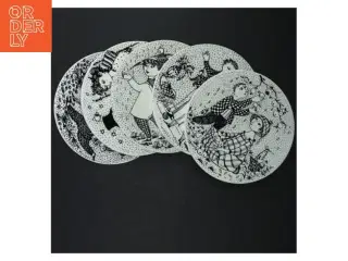 Dekorative vægplatter af Bjørn Wiinblad fra Nymlle (str. Ø. 15 cm. 5 styk)