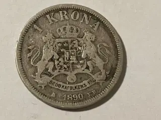 1 Krona 1890 Sweden - Silver