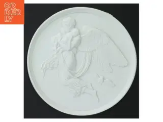 Dekorativ platte med engelmotiv fra B&G (str. Ø 15 cm)