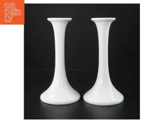 Hvide keramik lysestager fra Alcobaca (str. 20 cm)