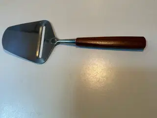Teak ostehøvl og stege gaffel, Vintage