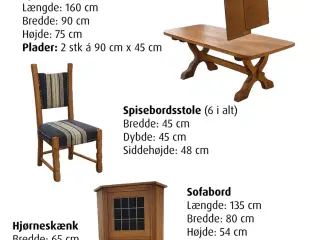 Flotte egetræsmøbler - Gi’ et bud!