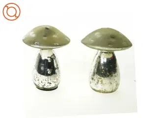 Dekoration store svampe i sølv (str. 12 x 5 cm)