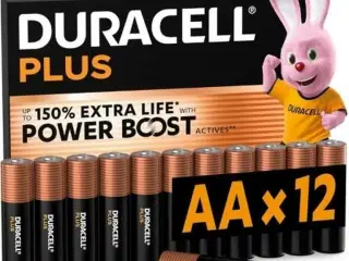 Batterier AA 1,5 V Duracell Plus - pakke med 12