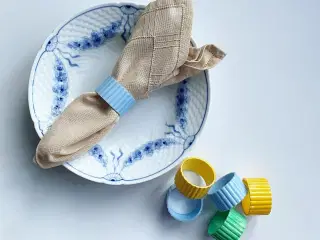 Retro plastservietringe, 6 stk samlet